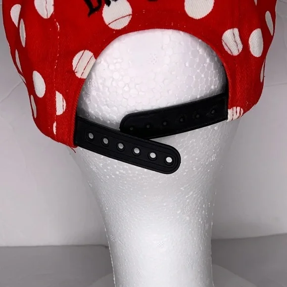 Disney Minnie Mouse Ears Hat Polka Dot Bow Brim - Picture 6 of 8